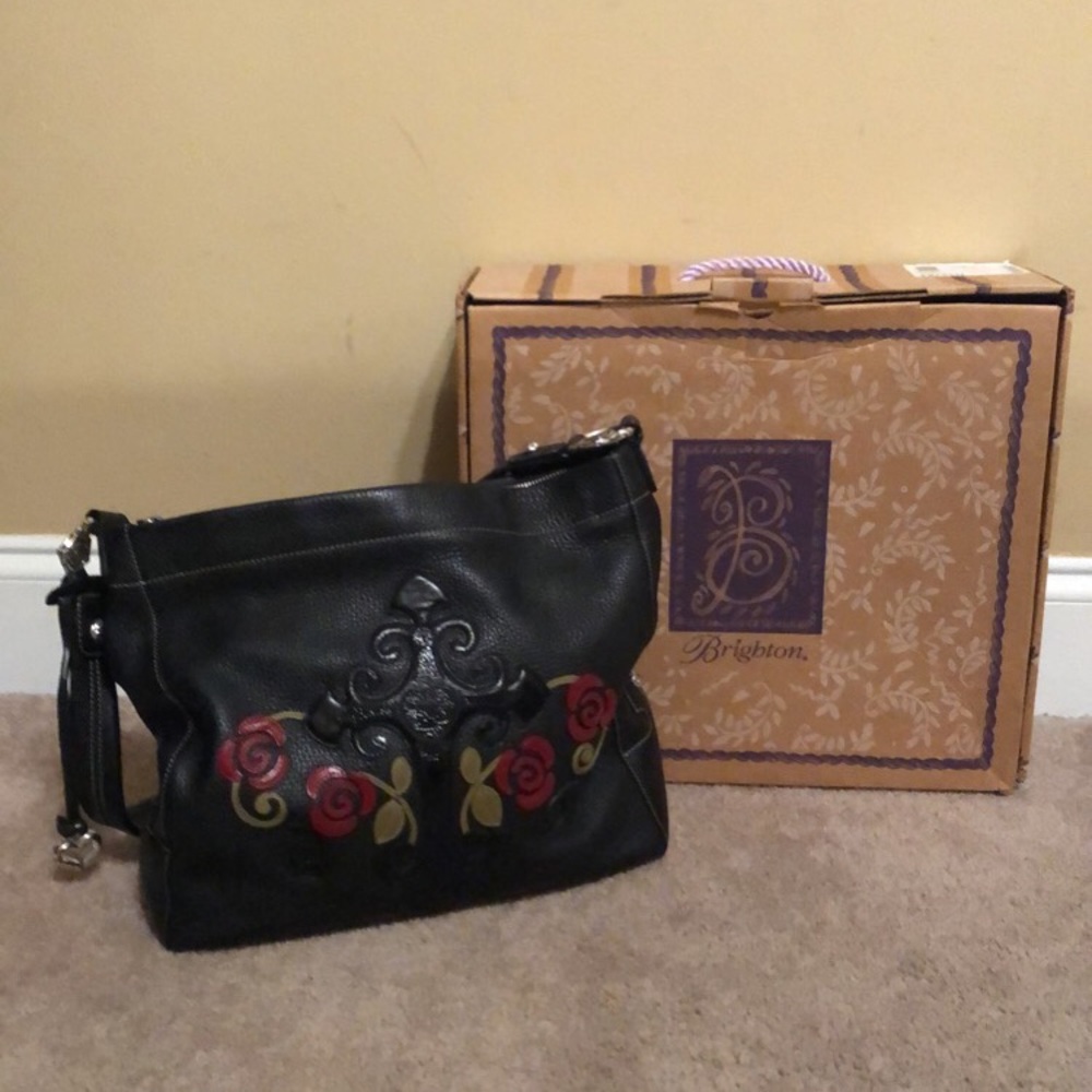 Brighton Rosette Black Handbag